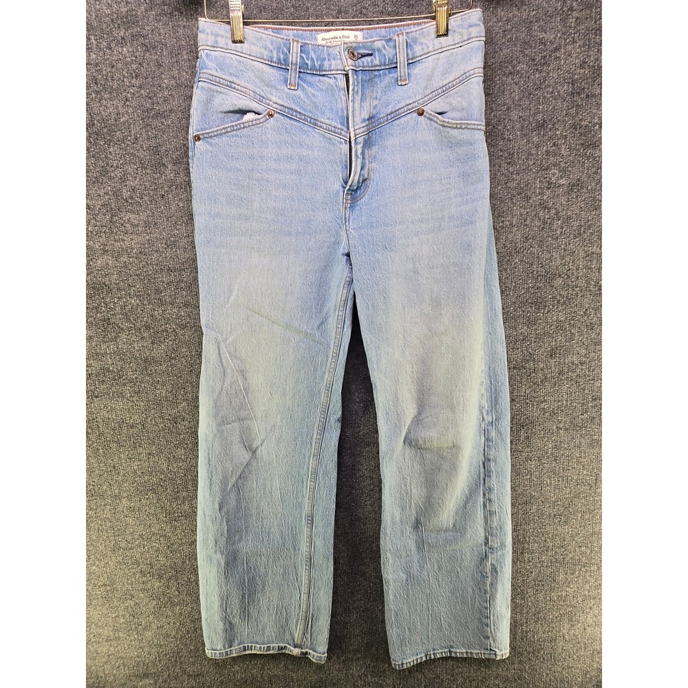Abercrombie & Fitch The 90s Relaxed Jean High Rise Light Wash 28 6R 155D1445